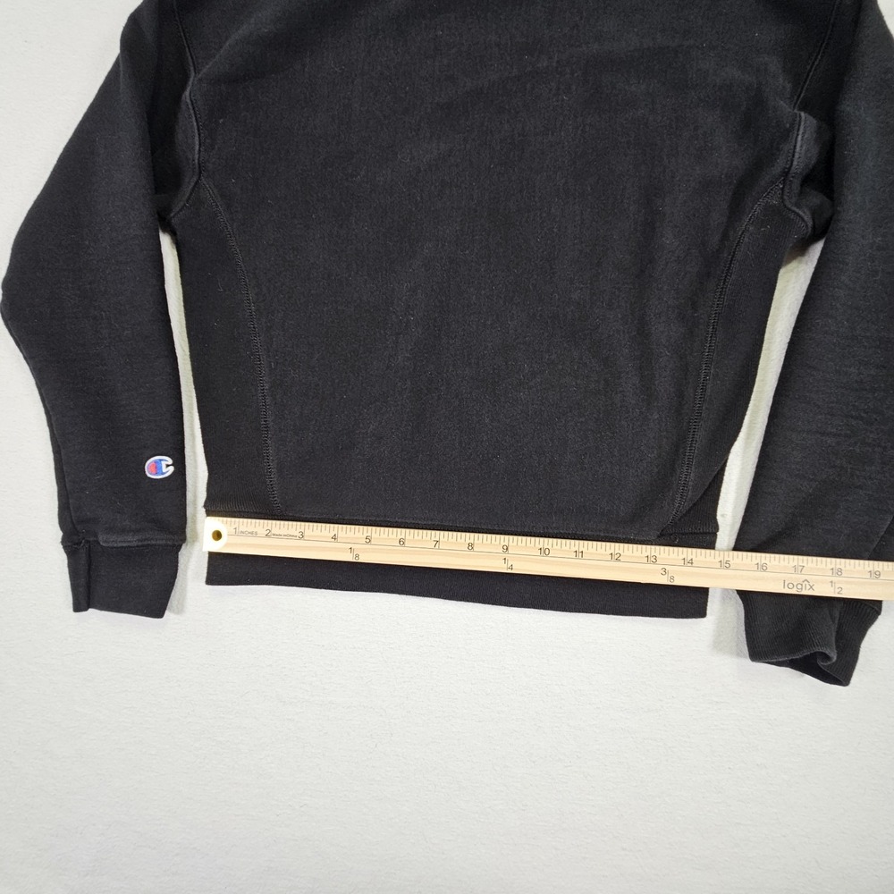 Champion Sweatshirt Mens Small Black‎ Pullover Fleece Logo Reverse Weaver Unisex - Picture 9 of 9